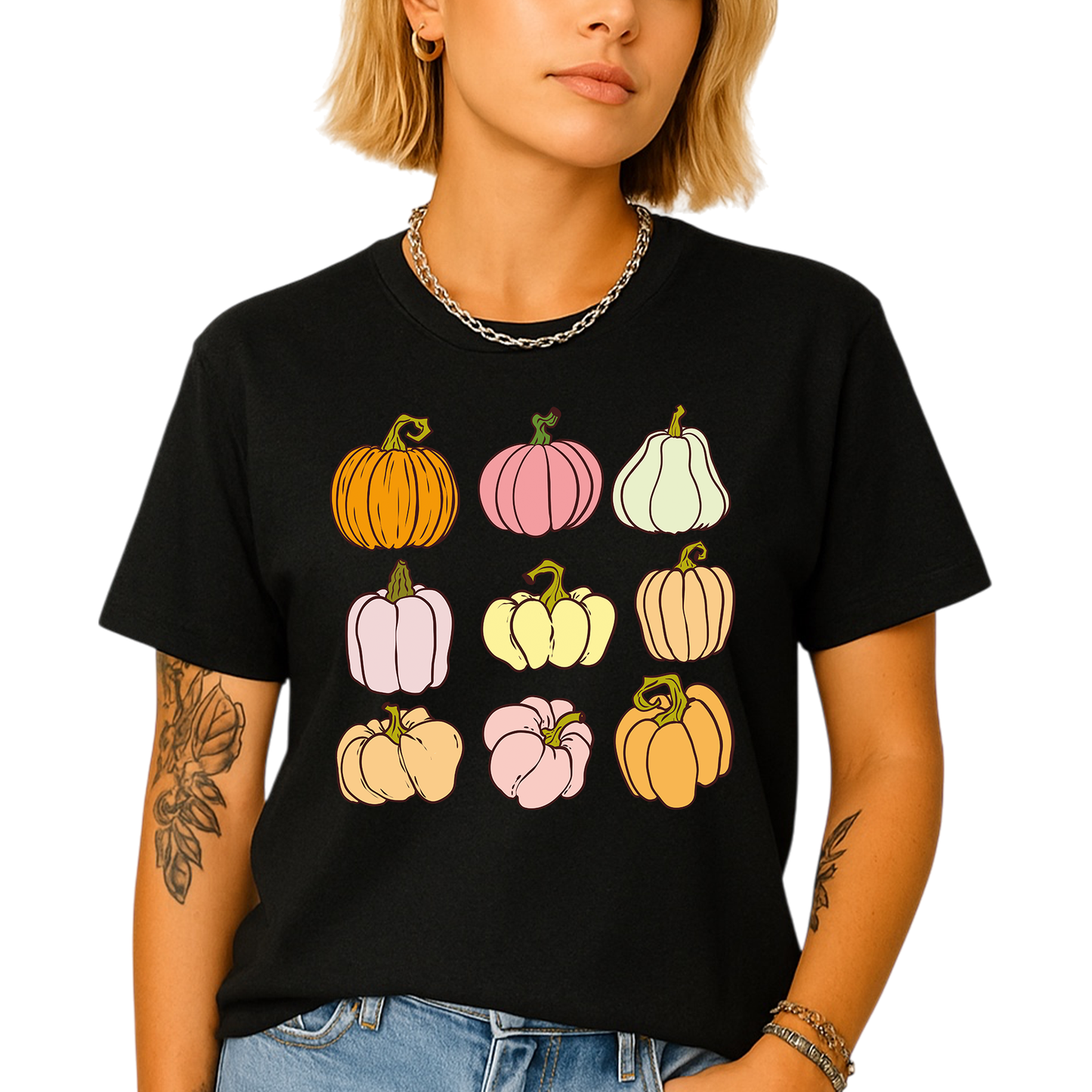 Fall Pumpkin DTF Transfer | Ready to Press Autumn Pumpkins Heat Transfer | Thanksgiving & Halloween DTF Design