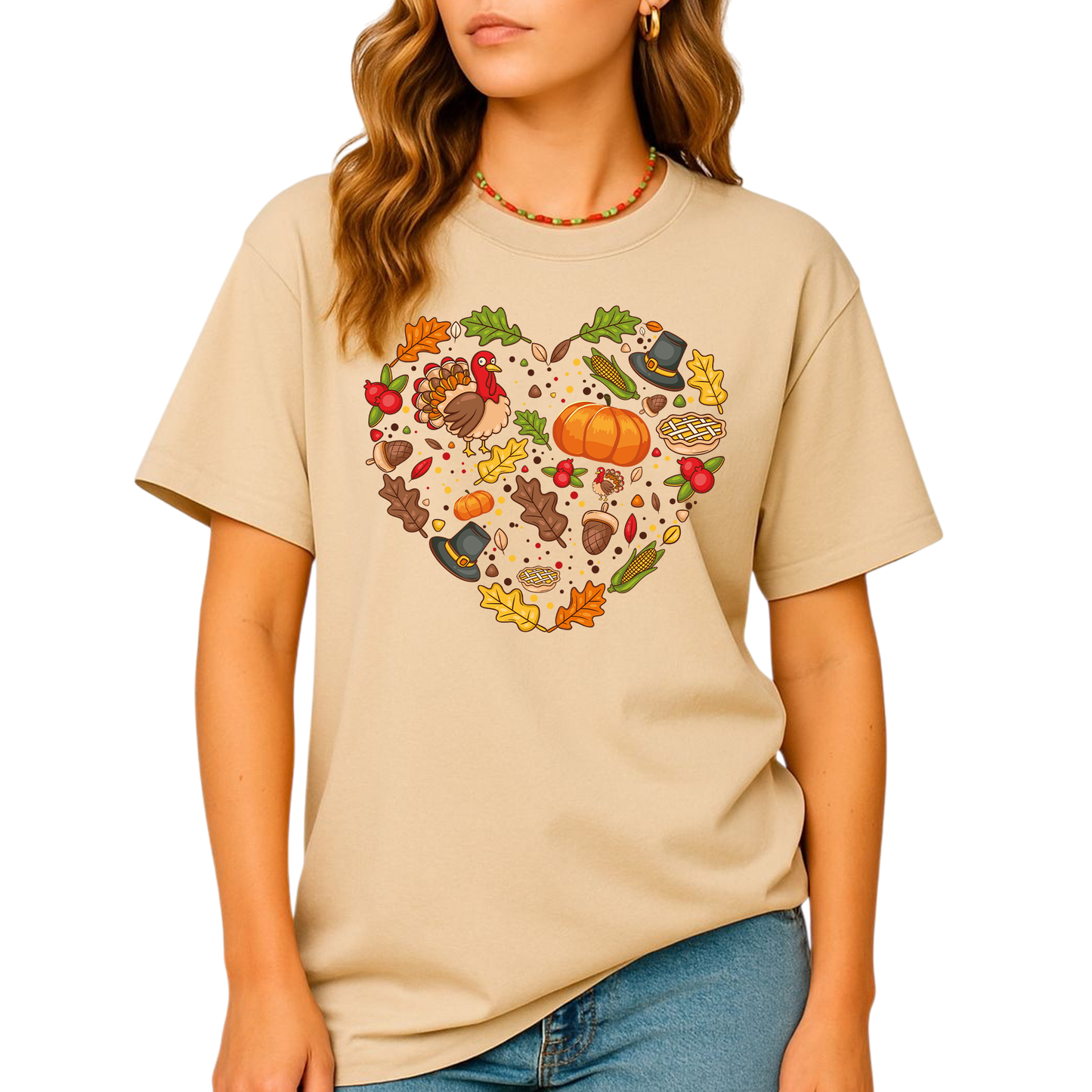 Fall Pumpkin Heart DTF Transfer – Funny Thanksgiving & Halloween Ready to Press Heat Transfer