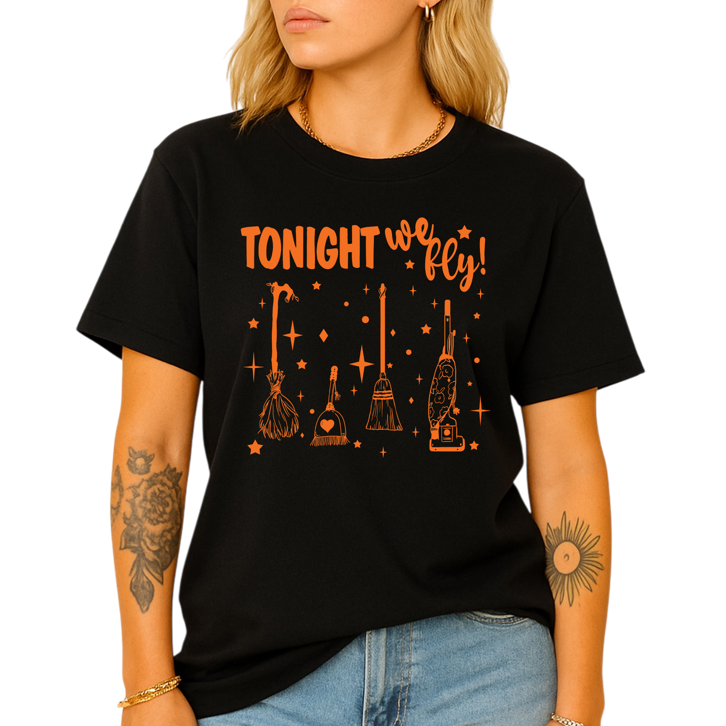 Tonight We Fly DTF Transfer – Witch Halloween Ready to Press Heat Transfer