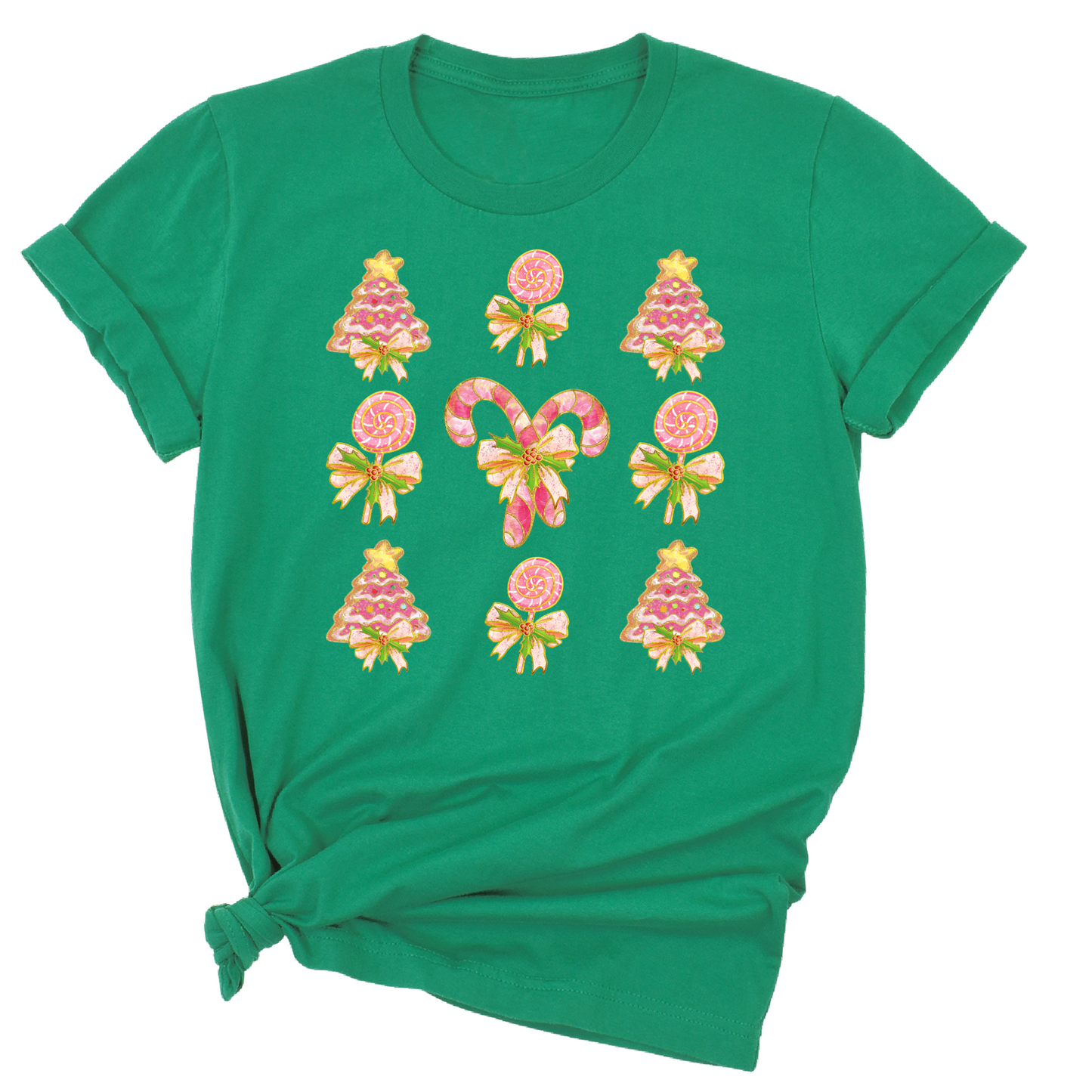 Christmas Lollipop DTF Transfer – Candy Cane Bow Holiday Ready to Press