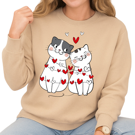 Valentine Cat Couple DTF Transfer – Ready to Press Heat Transfers - DTF NOVA