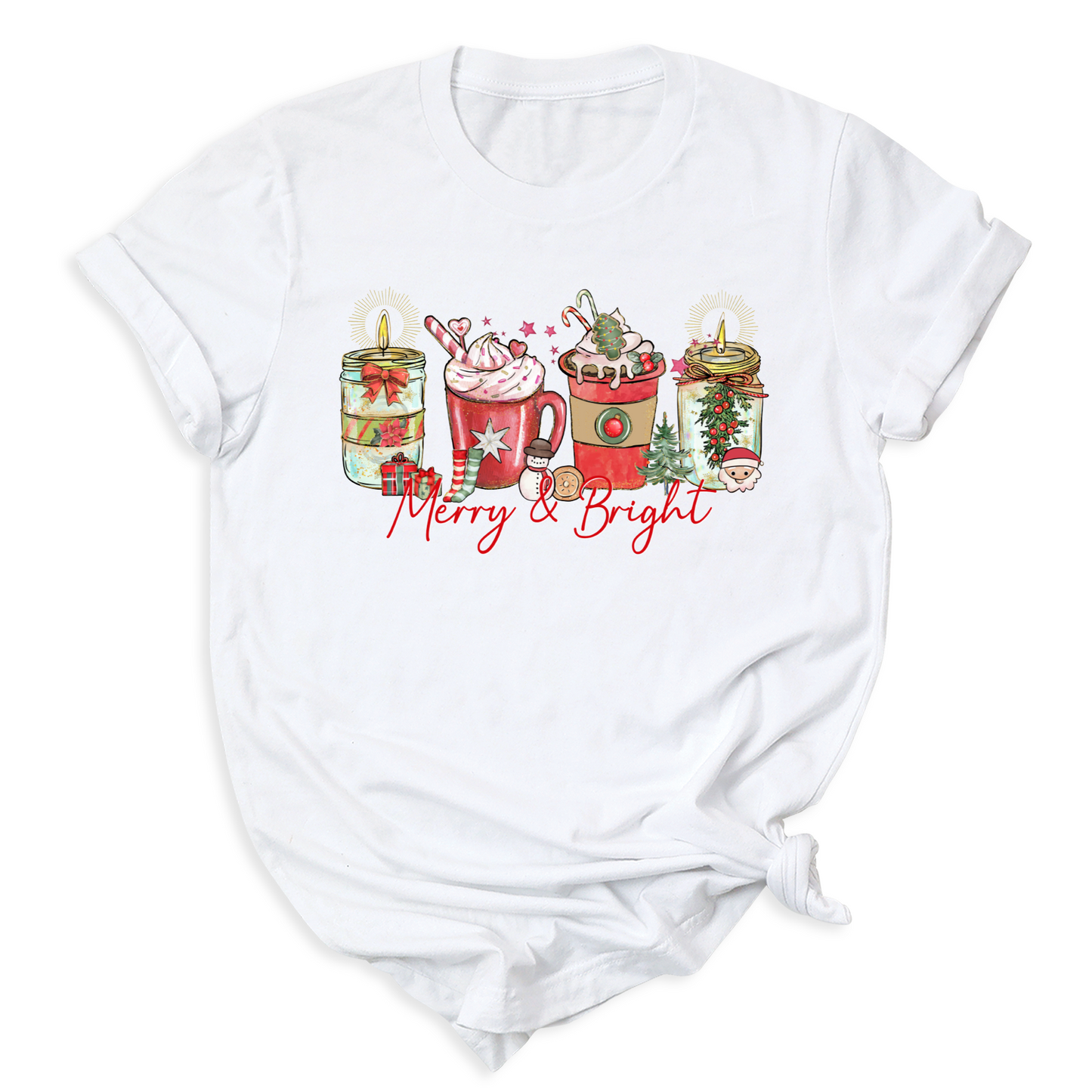 Merry and Bright Christmas Coffee DTF Transfer – Ready to Press Heat Transfers