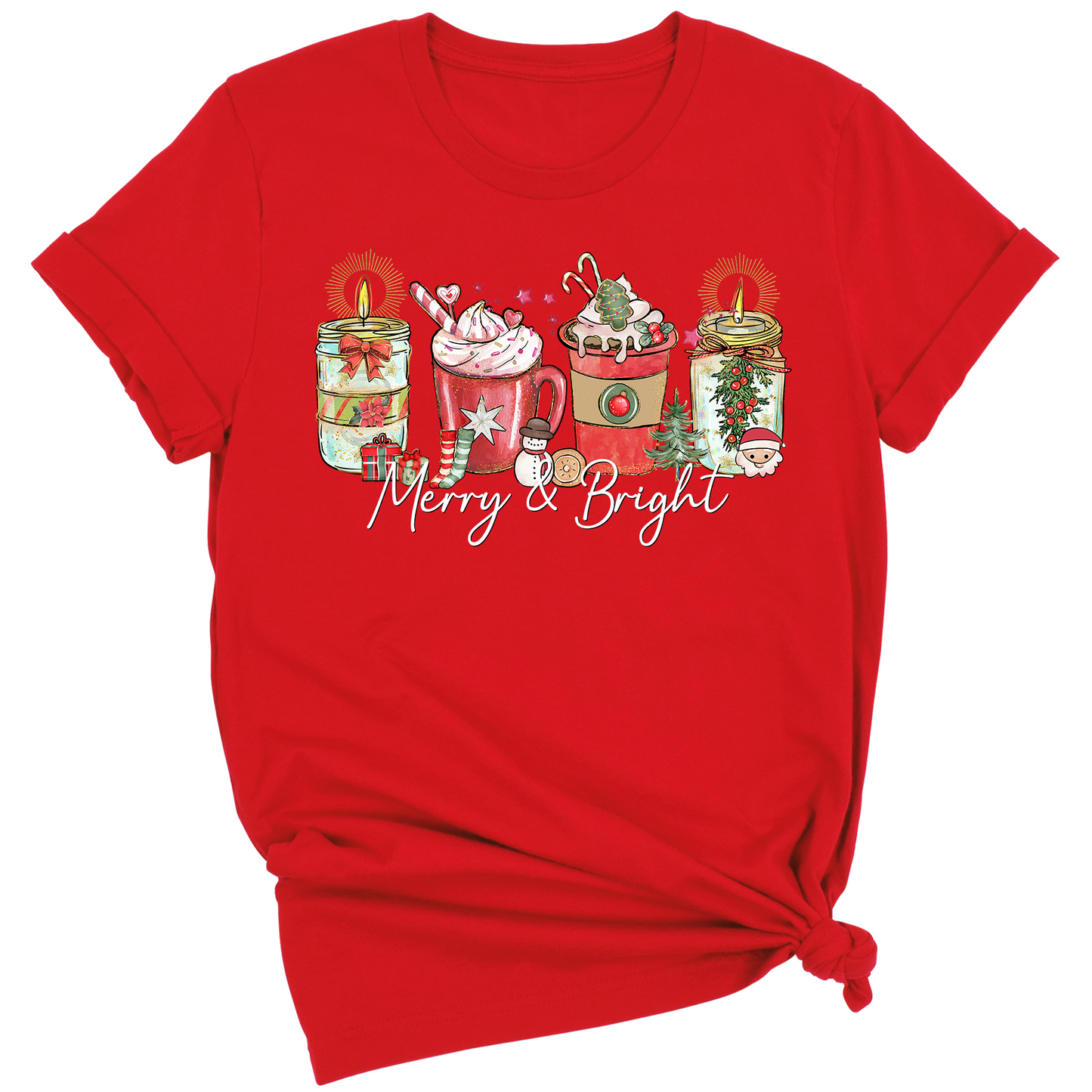 Merry and Bright Christmas Coffee DTF Transfer – Ready to Press Heat Transfers
