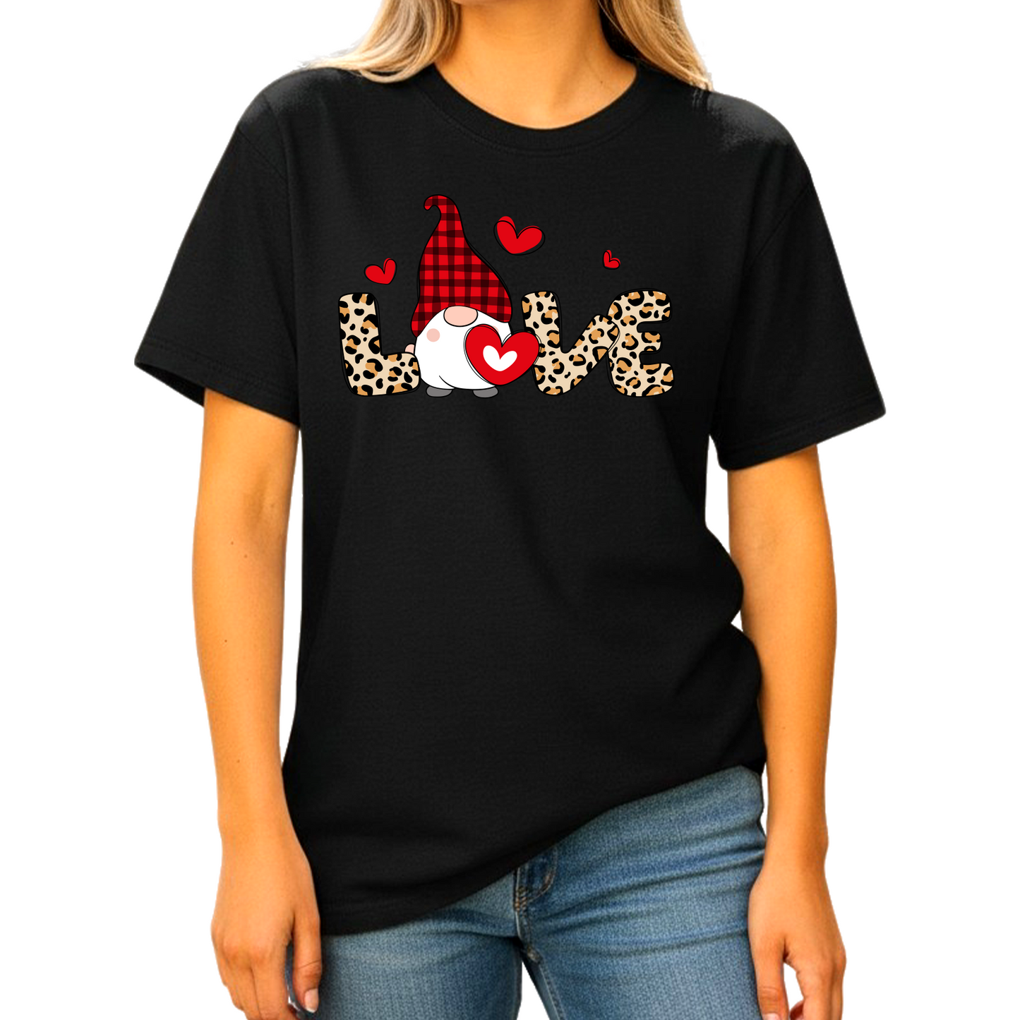 Love Buffalo Plaid Gnome Valentine DTF Ready to Press Transfer - DTF NOVA