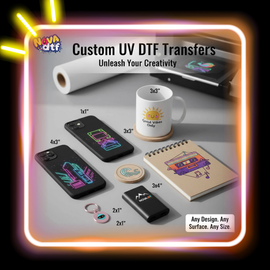 Custom UV DTF Transfers by Size