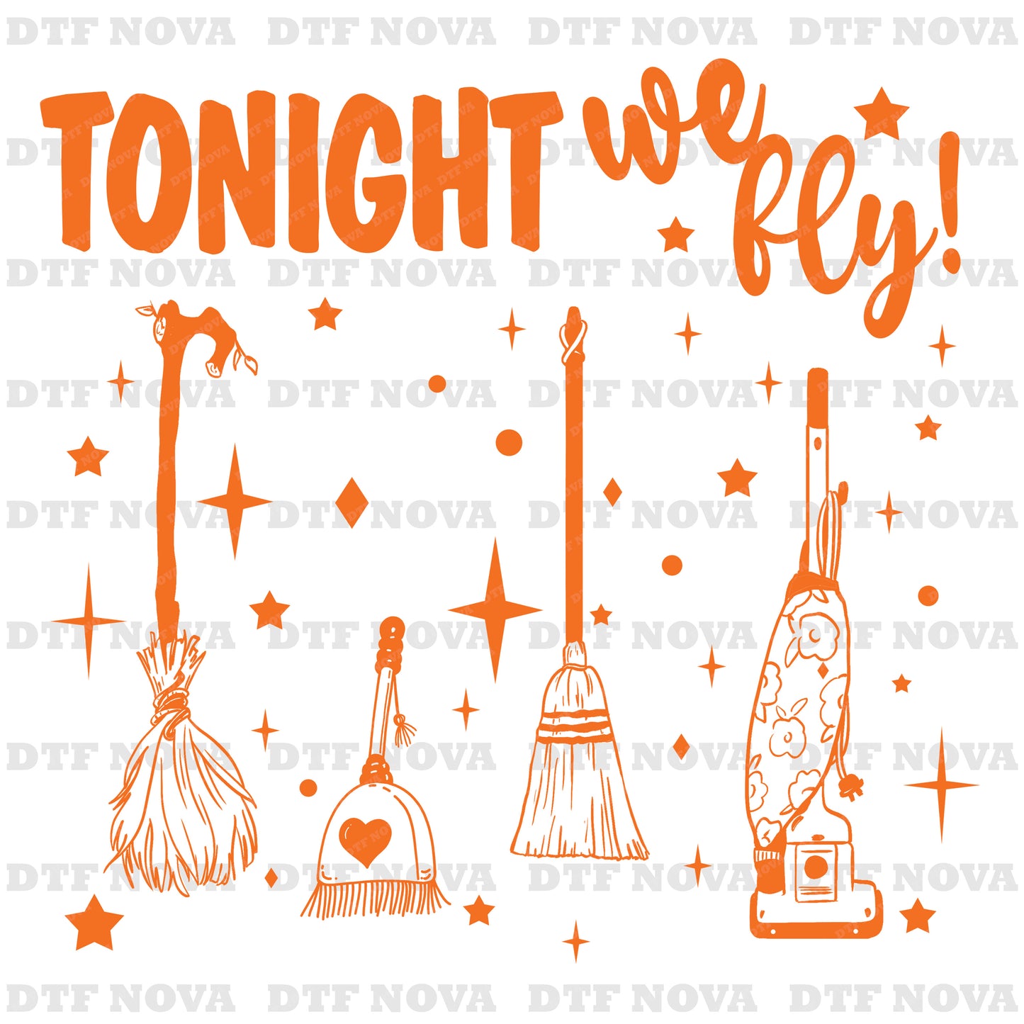 Tonight We Fly DTF Transfer – Witch Halloween Ready to Press Heat Transfer