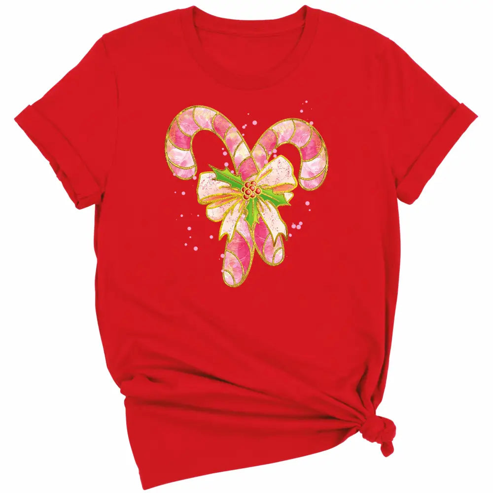 Christmas Candy Cane Bow DTF Transfer – Coquette Holiday Ready to Press - DTF NOVA