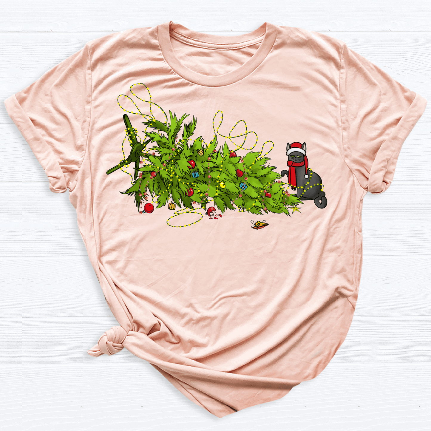 Christmas Tree Cat DTF Transfer – Funny Holiday Cat Mom Ready to Press Heat Transfer - DTF NOVA