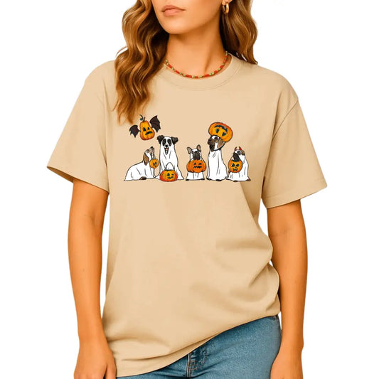 Cute Ghost Dogs Halloween DTF Transfer | Ready to Press | Pumpkin Dog Lover Halloween Heat Transfer - DTF NOVA