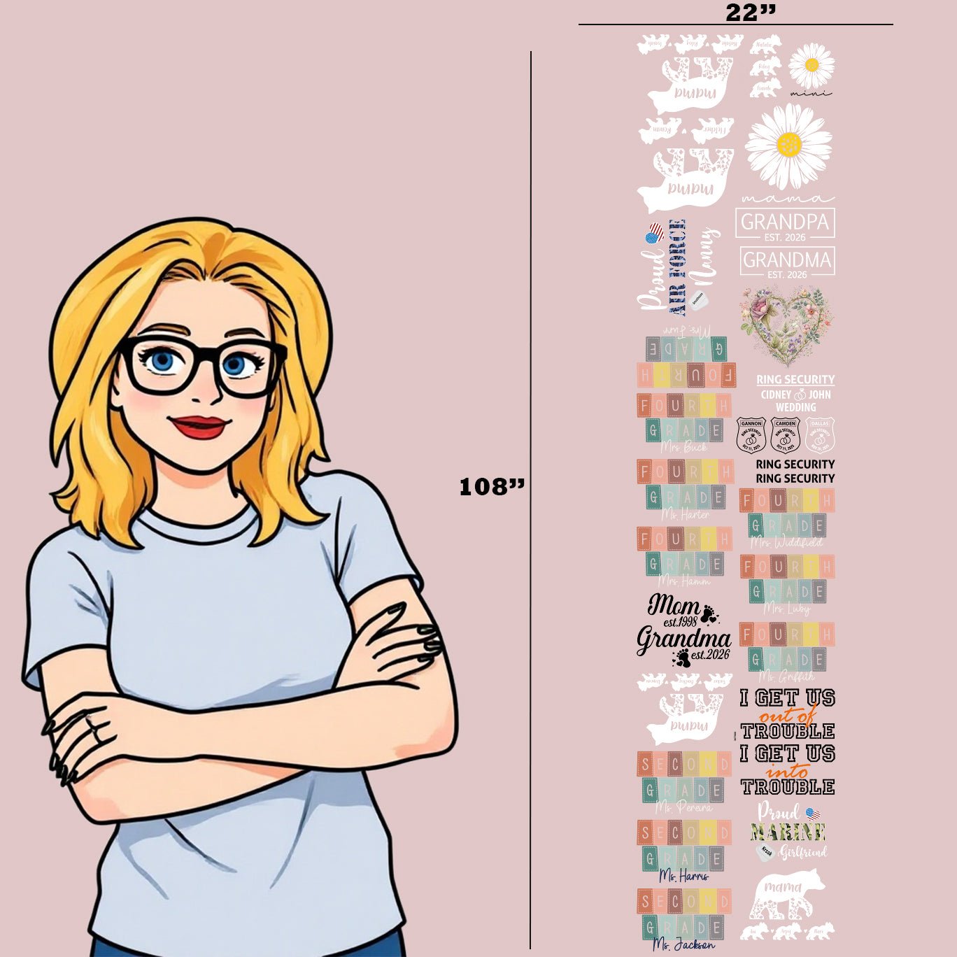 Flexible Upload DTF Transfer Gang Sheet ( Custom Size ) - DTF NOVA