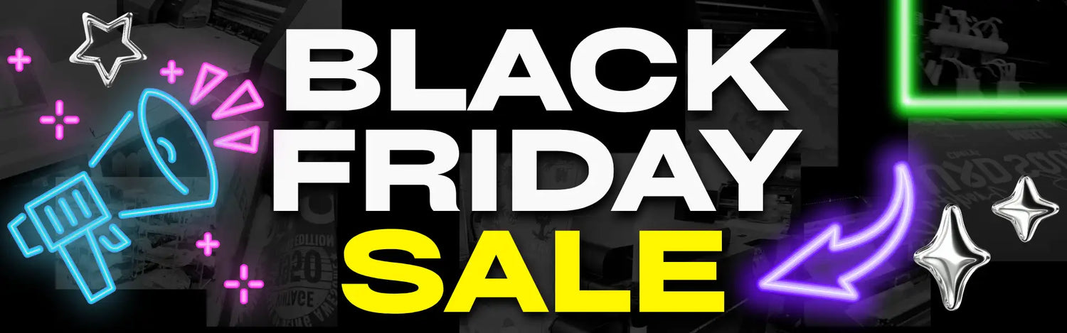 Neon sign black friday sale banner