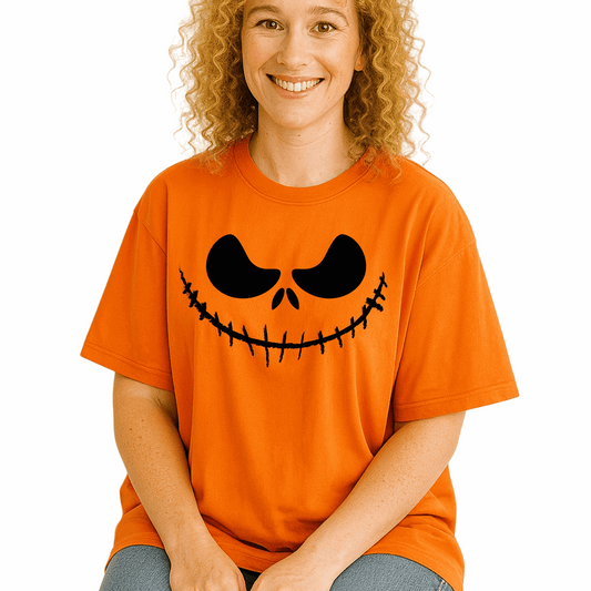 Pumpkin Face DTF Transfer, Halloween Smile DTF Ready to Press, Spooky Jack - O - Lantern Heat Transfer - DTF NOVA
