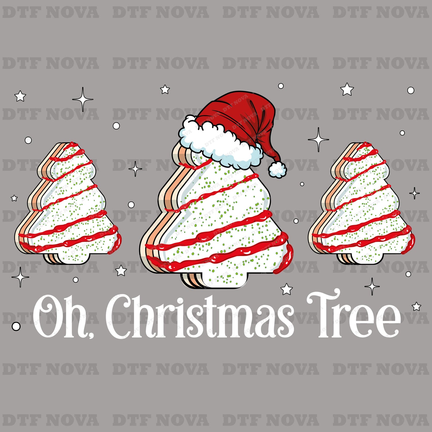 Oh Christmas Tree Cake DTF Transfer – Cute Holiday DTF Ready to Press