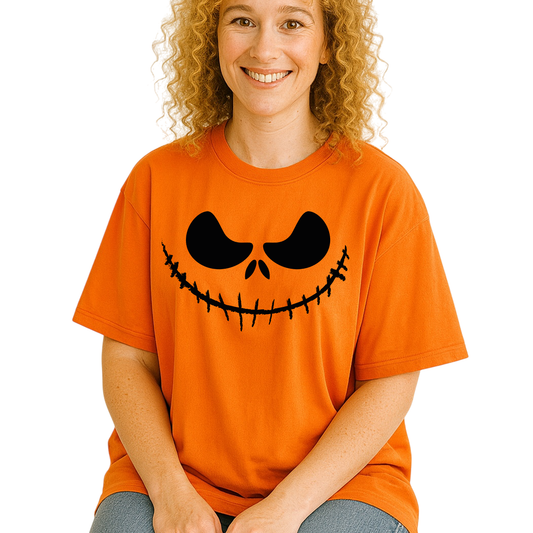 Pumpkin Face DTF Transfer, Halloween Smile DTF Ready to Press, Spooky Jack-O-Lantern Heat Transfer