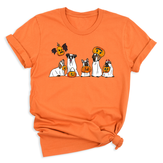 Cute Ghost Dogs Halloween DTF Transfer | Ready to Press | Pumpkin Dog Lover Halloween Heat Transfer
