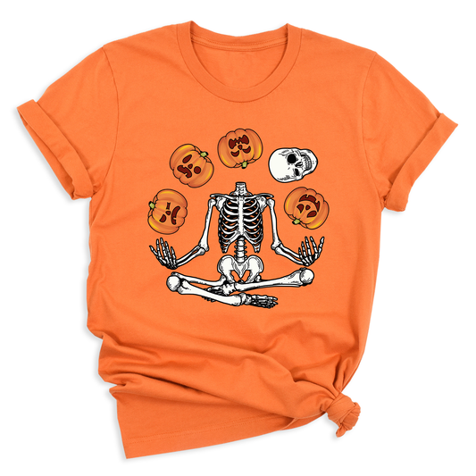 Pumpkin Skeleton DTF Transfer – Halloween Ready to Press Heat Transfer