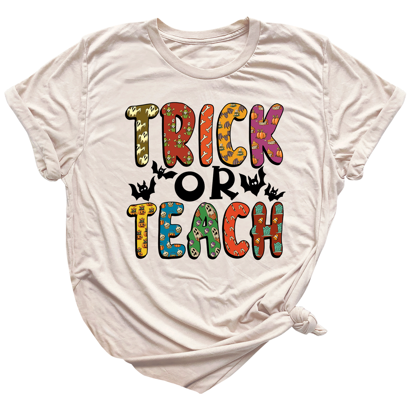 Trick or Teach DTF Transfer – Funny Teacher Halloween Ready to Press Heat Transfer