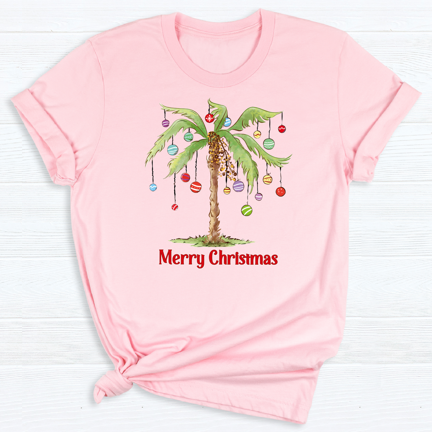 Merry Palm Tree Christmas DTF Transfer – Tropical Holiday Beach Ready to Press Heat Transfer