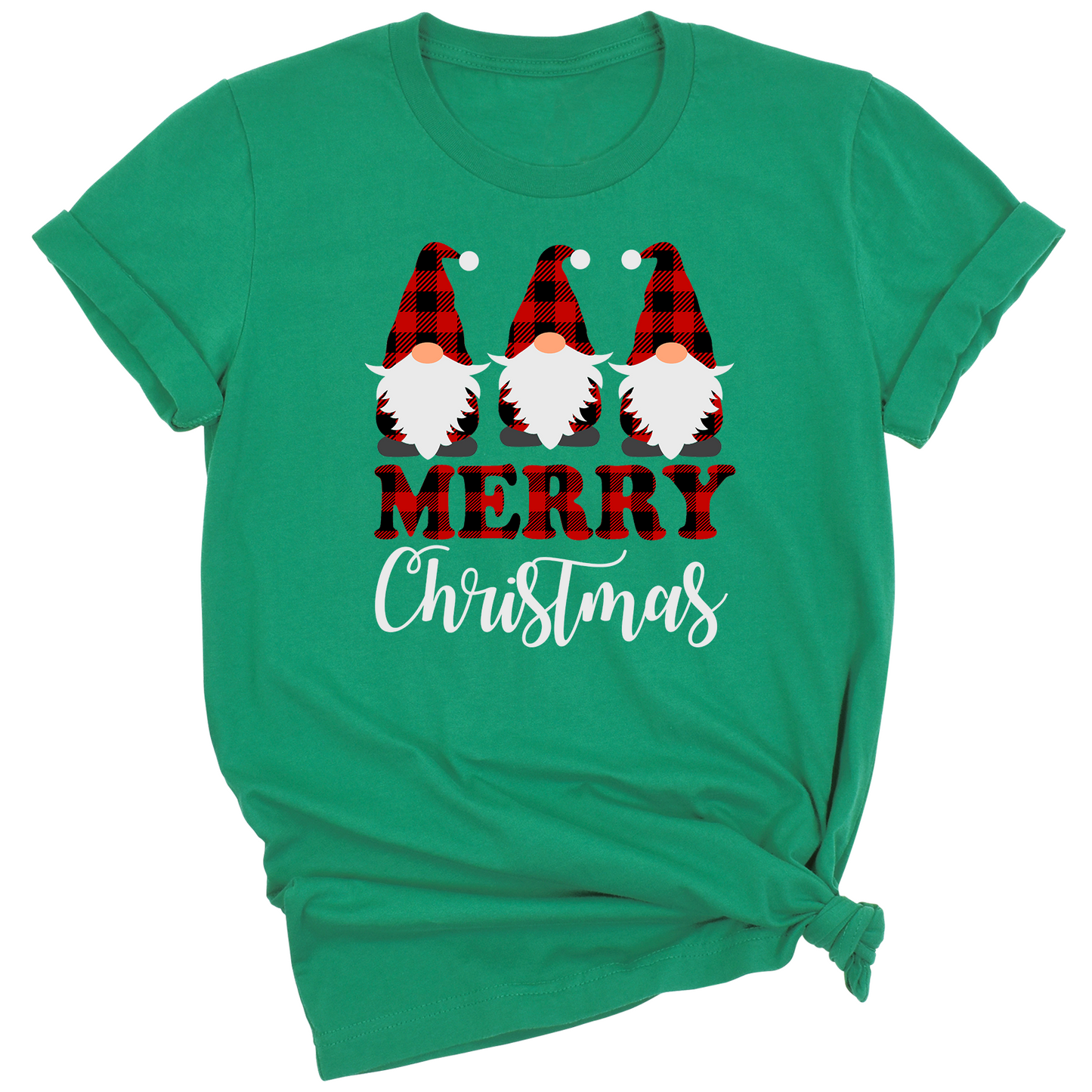 Buffalo Plaid Gnomes Merry Christmas DTF Transfer – Holiday Ready to Press