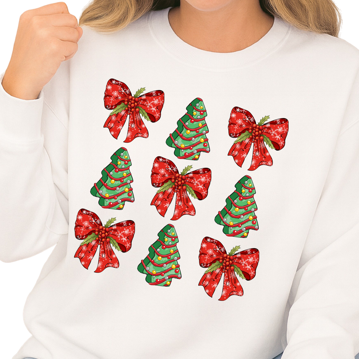 Coquette Bow Christmas Tree DTF Transfer – Girly Holiday Ready to Press