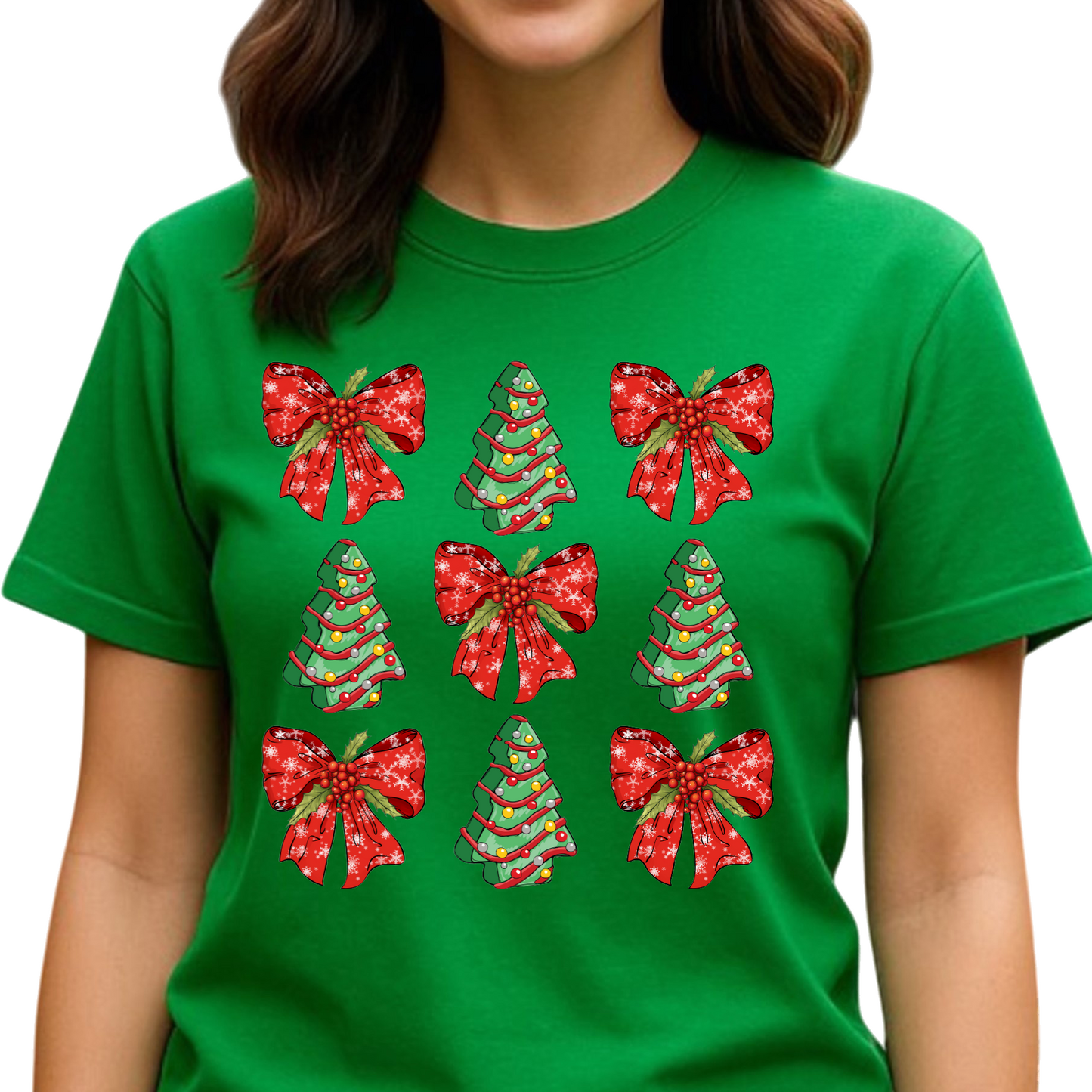 Coquette Bow Christmas Tree DTF Transfer – Girly Holiday Ready to Press