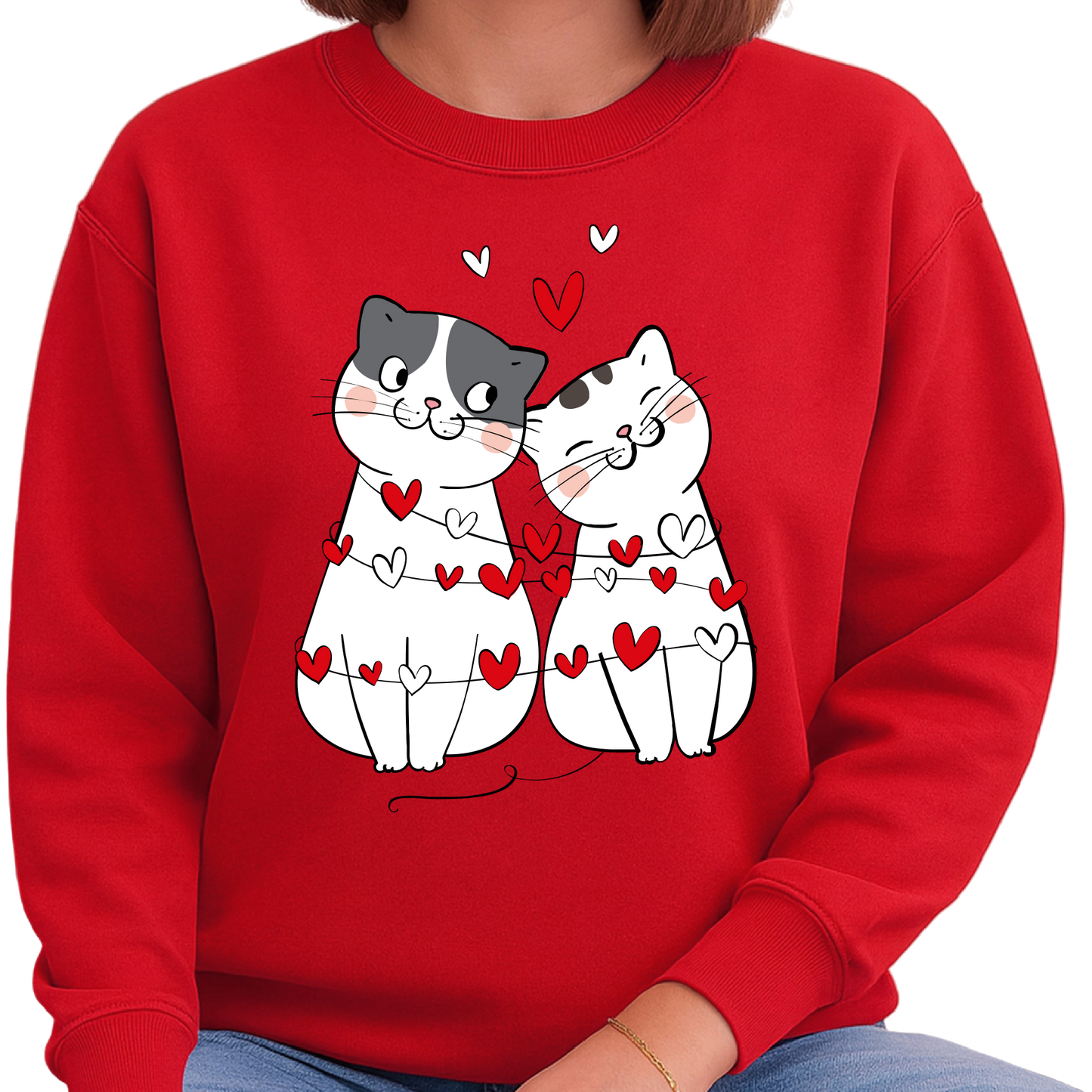 Valentine Cat Couple DTF Transfer – Ready to Press Heat Transfers - DTF NOVA