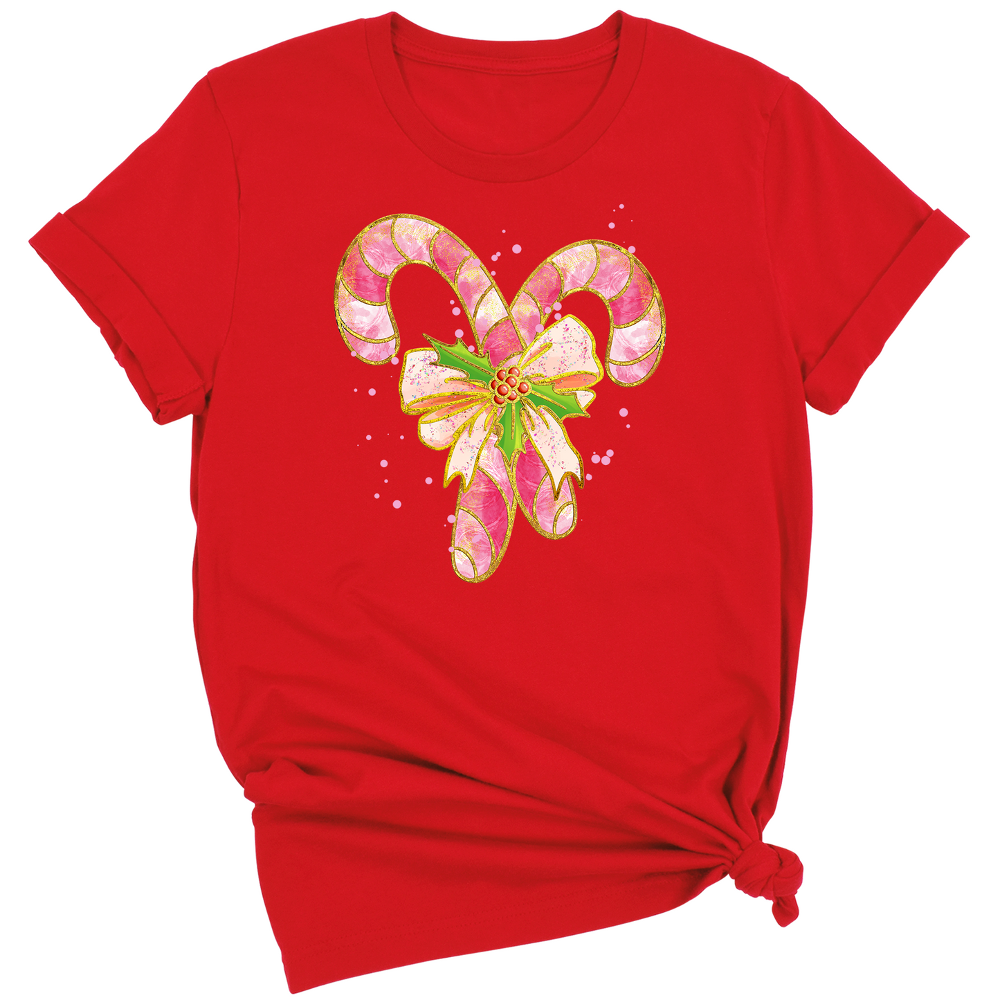 Christmas Candy Cane Bow DTF Transfer – Coquette Holiday Ready to Press
