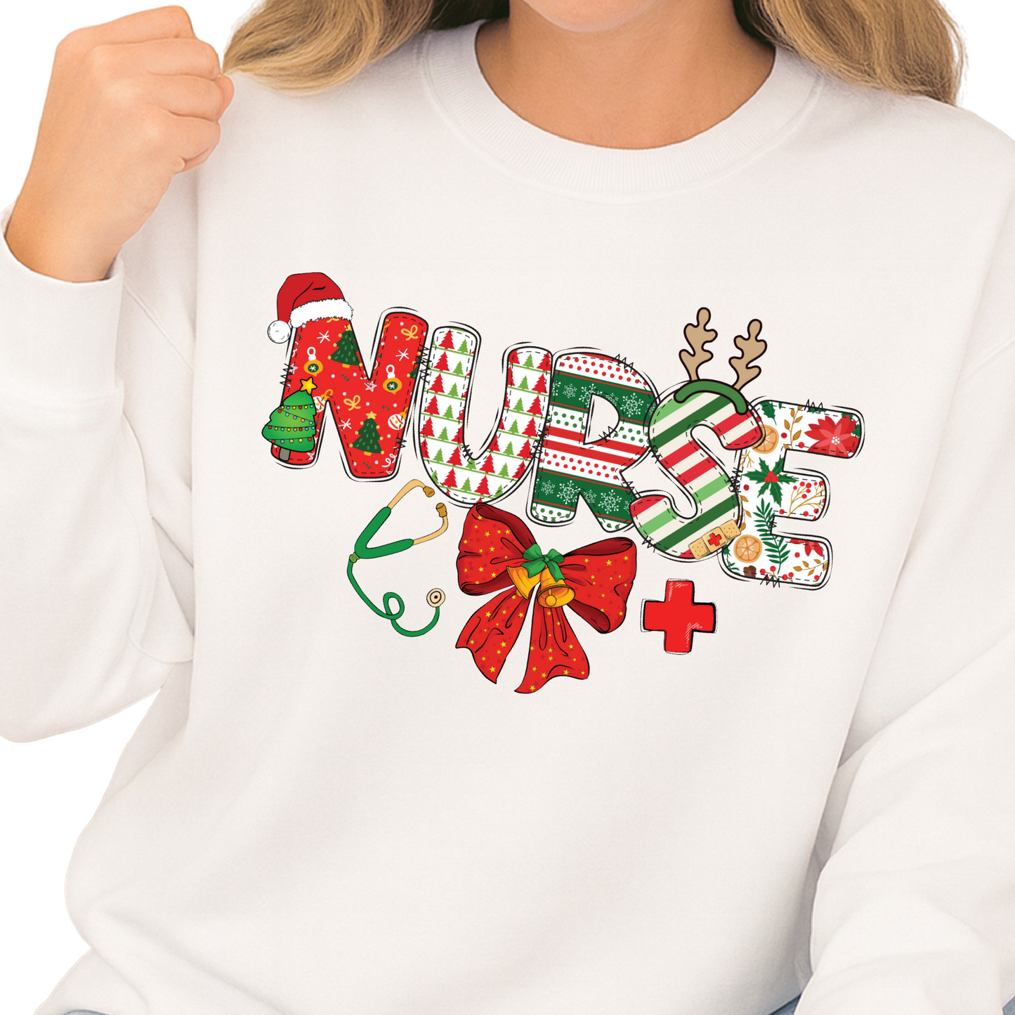 Nurse Christmas DTF Transfer – Holiday Nursing Shirt Ready to Press
