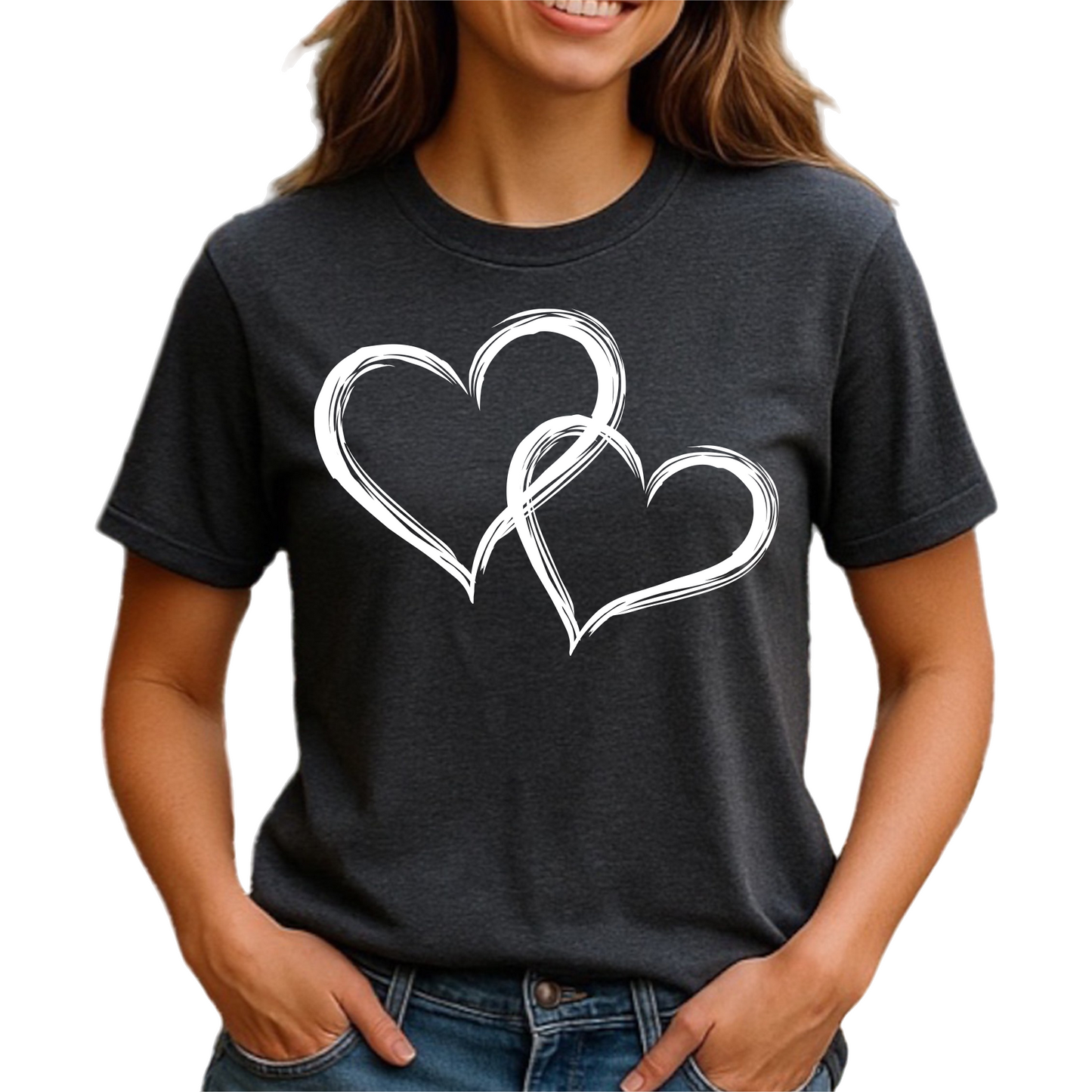 Retro Valentine Heart Love DTF Transfer, Cute Couple - Ready-to-Press - DTF NOVA