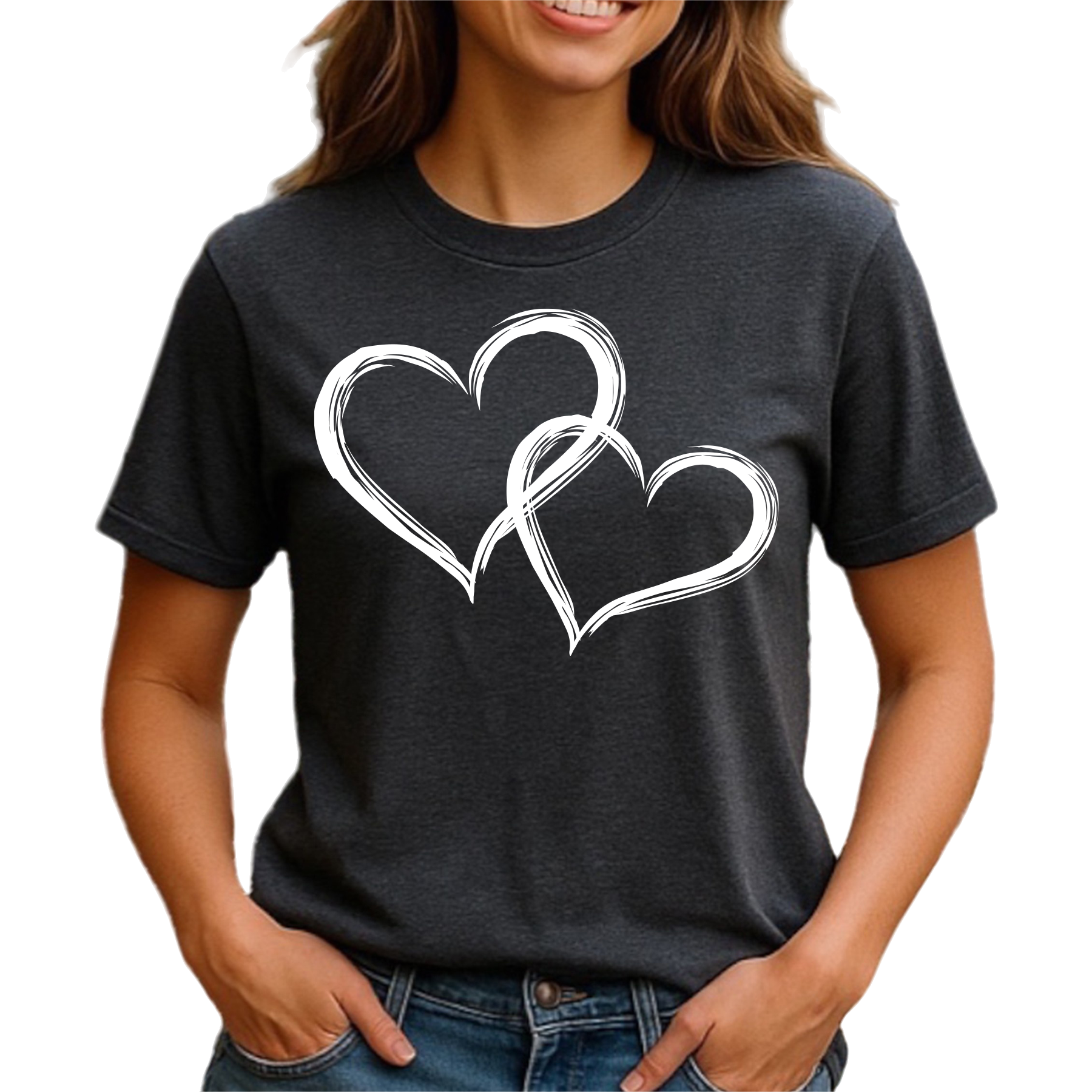 Retro Valentine Heart Love DTF Transfer, Cute Couple - Ready-to-Press - DTF NOVA