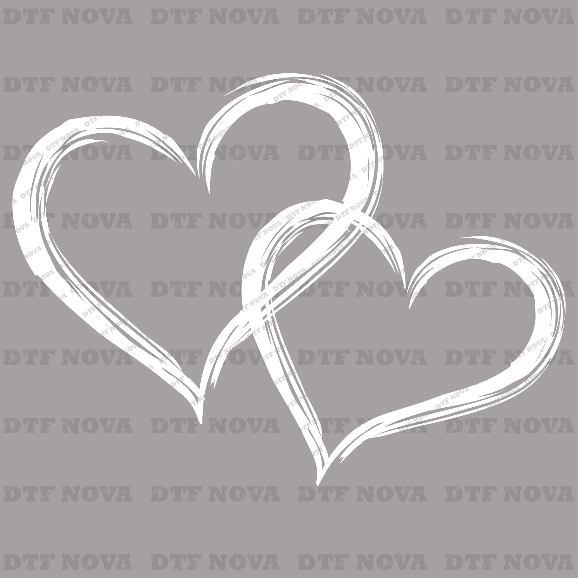 Retro Valentine Heart Love DTF Transfer, Cute Couple - Ready-to-Press - DTF NOVA