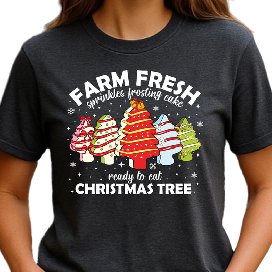 Farm Fresh Christmas Tree Cakes DTF Transfer – Holiday Baking DTF Ready to Press
