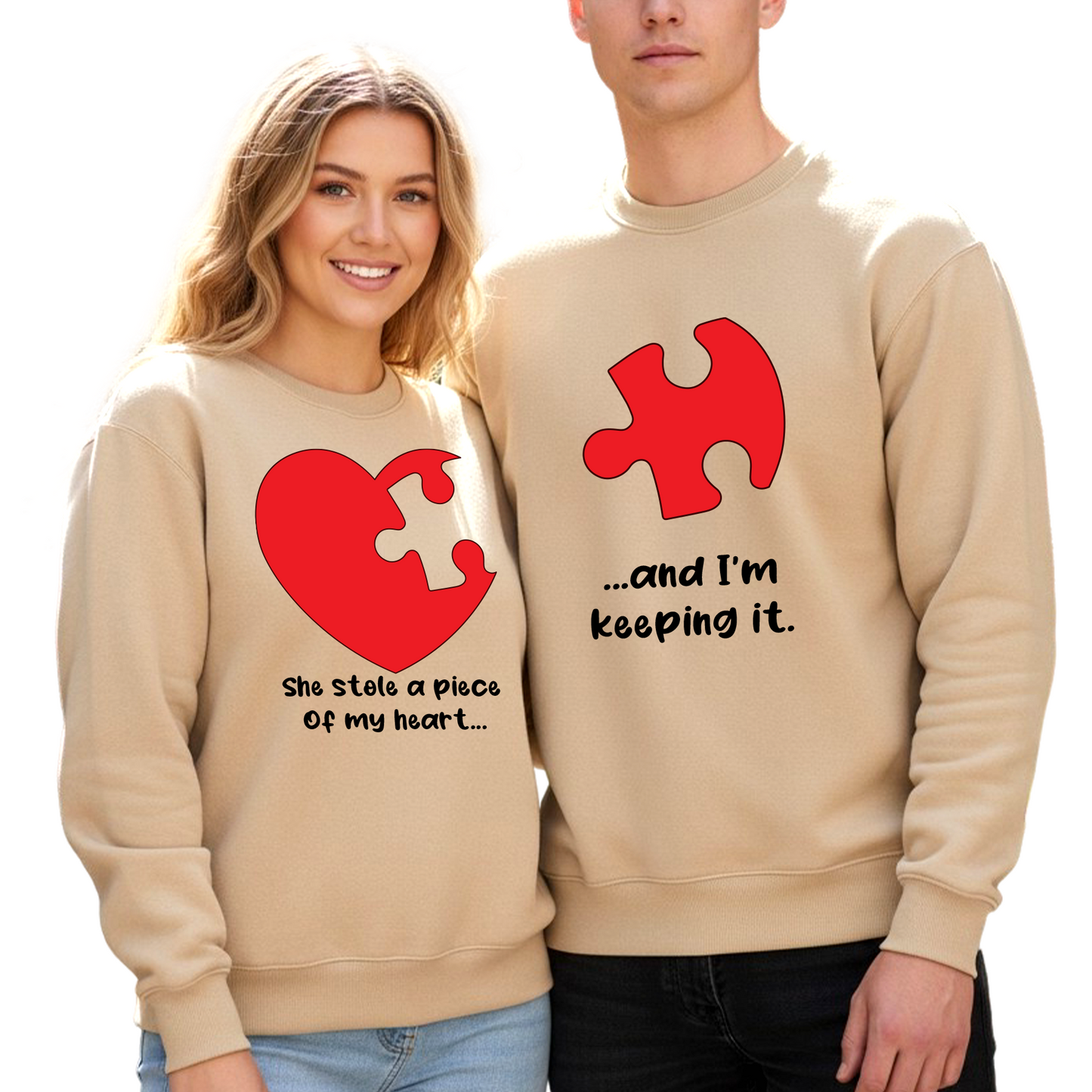 Puzzle Heart Valentine DTF Transfer – His & Hers Love Design - DTF NOVA
