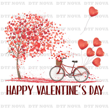 Valentine Bicycle Heart DTF Transfer – Ready to Press Design - DTF NOVA