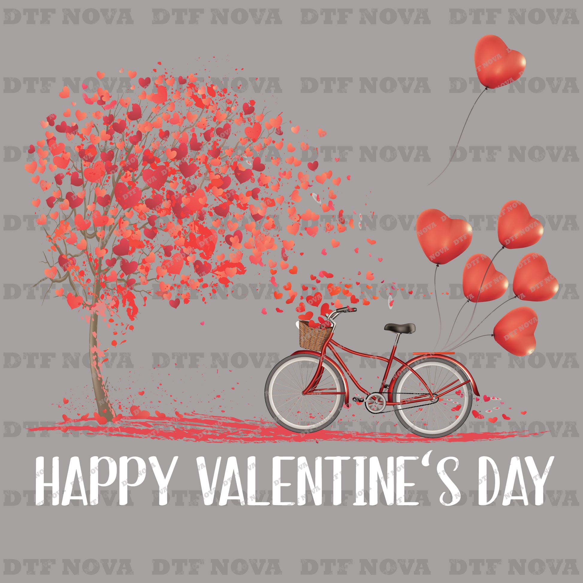 Valentine Bicycle Heart DTF Transfer – Ready to Press Design - DTF NOVA