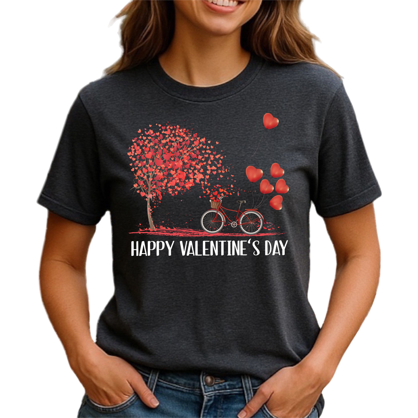 Valentine Bicycle Heart DTF Transfer – Ready to Press Design - DTF NOVA
