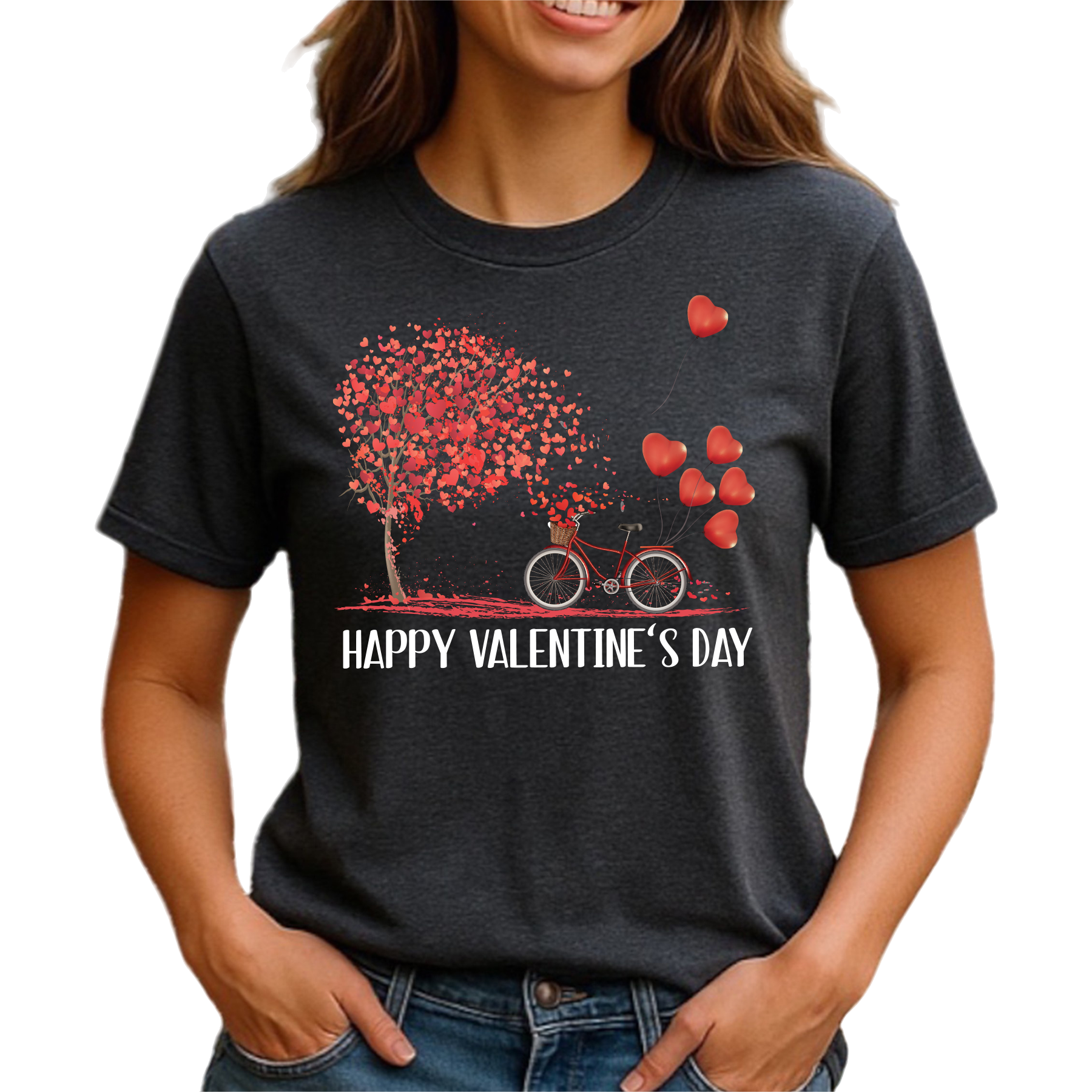 Valentine Bicycle Heart DTF Transfer – Ready to Press Design - DTF NOVA