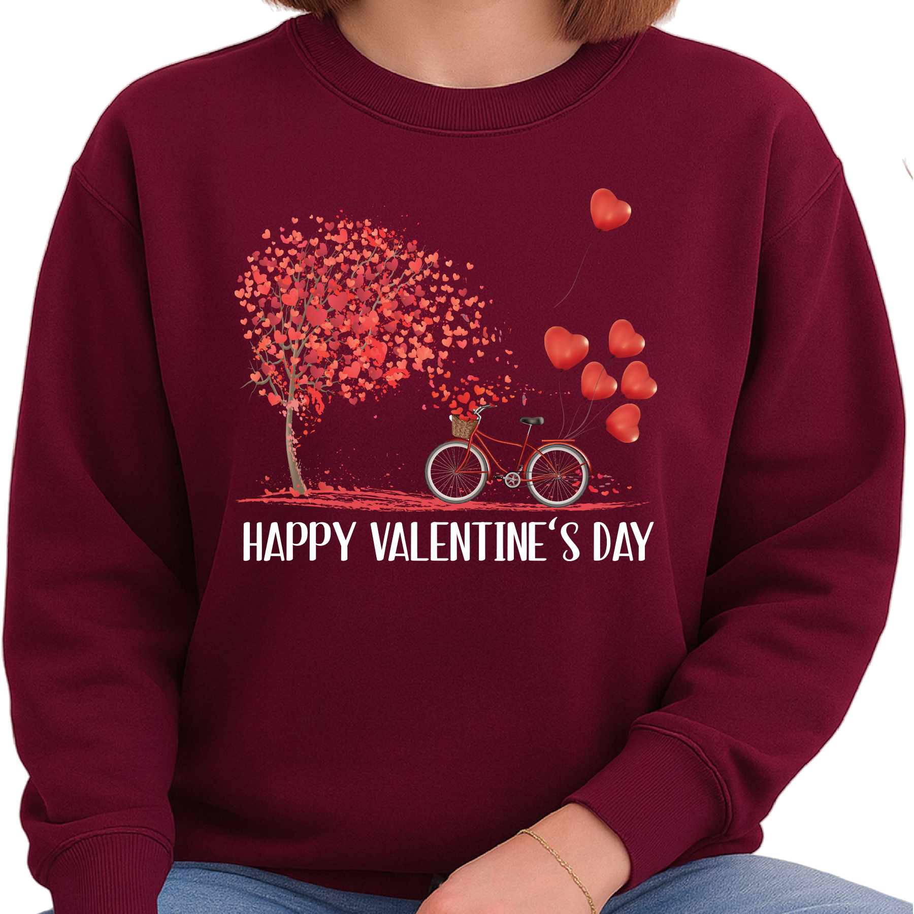 Valentine Bicycle Heart DTF Transfer – Ready to Press Design - DTF NOVA