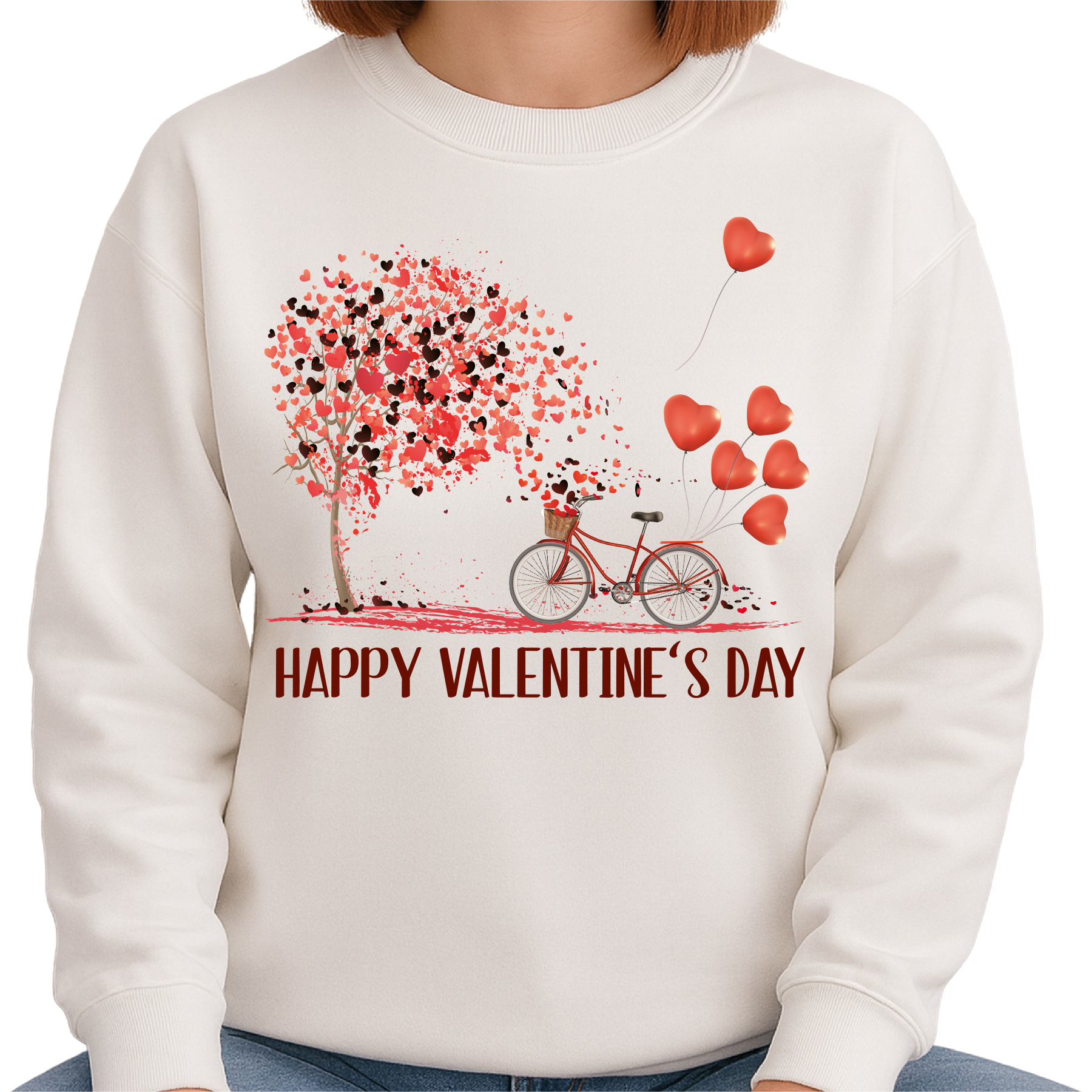 Valentine Bicycle Heart DTF Transfer – Ready to Press Design - DTF NOVA