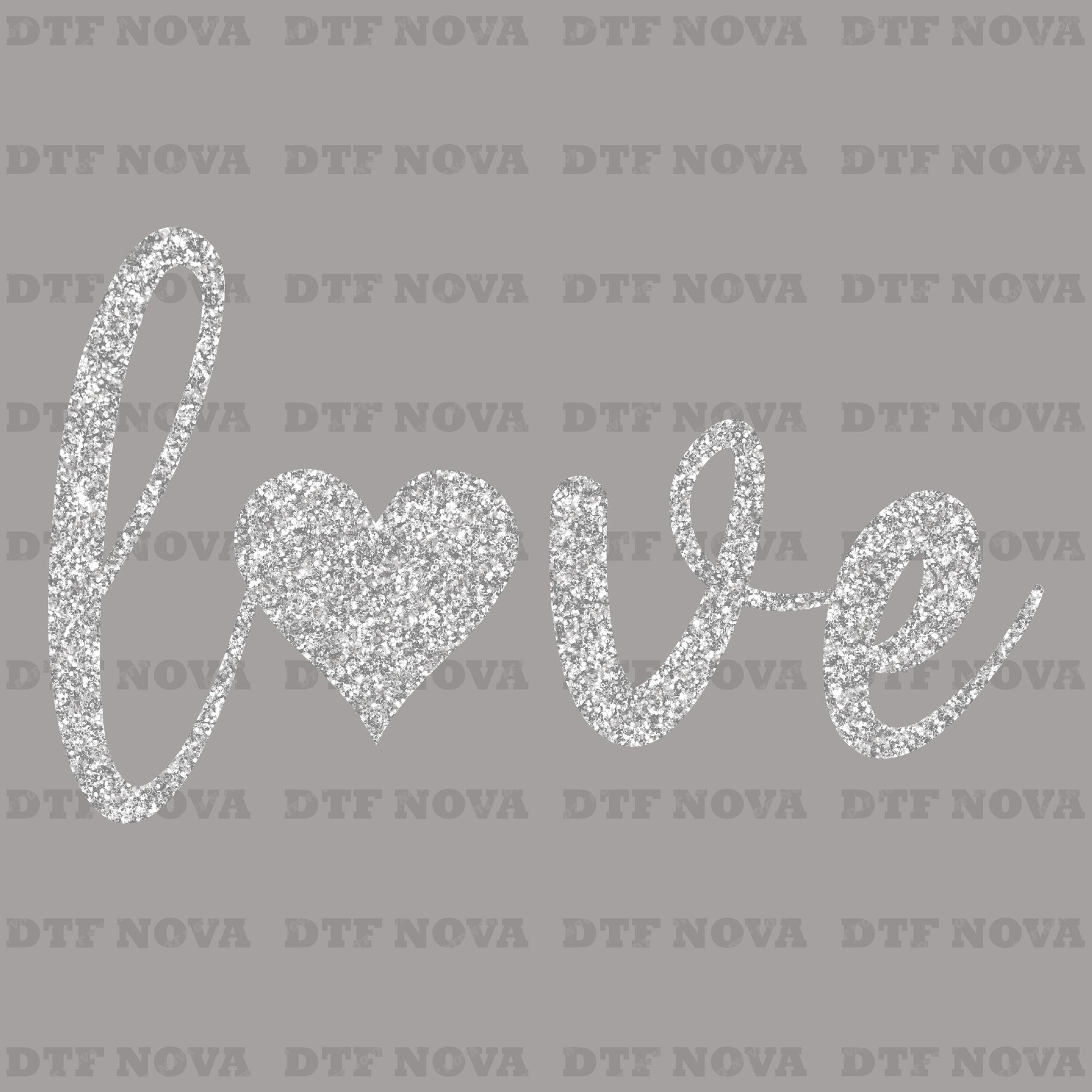 Valentine Love Heart Glitter DTF Transfer – Ready to Press - DTF NOVA