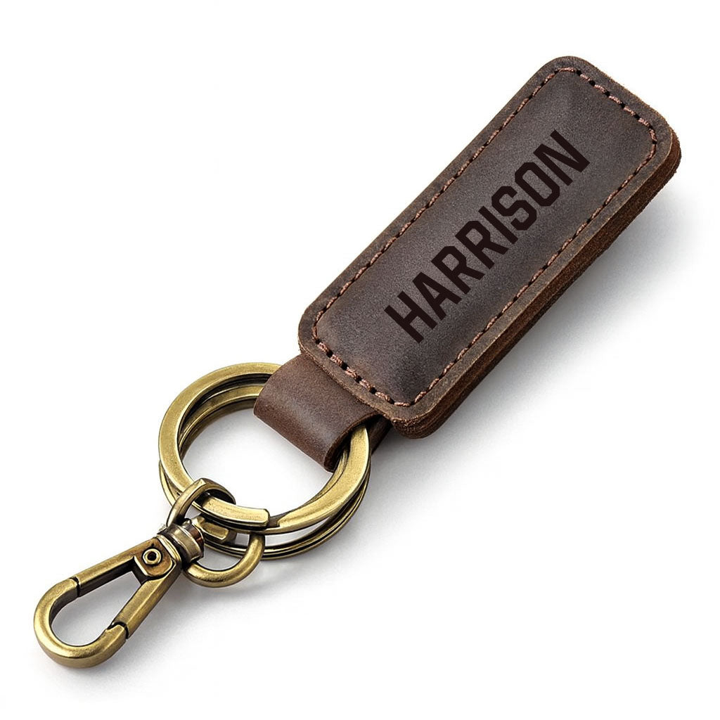 Custom Laser Engraved Leather Keychain