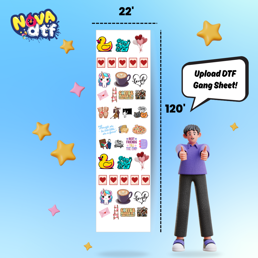 Upload DTF Transfer Gang Sheet