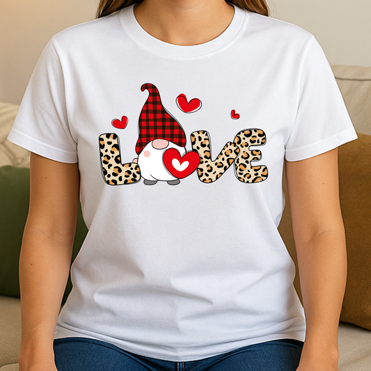 Love Buffalo Plaid Gnome Valentine DTF Ready to Press Transfer - DTF NOVA