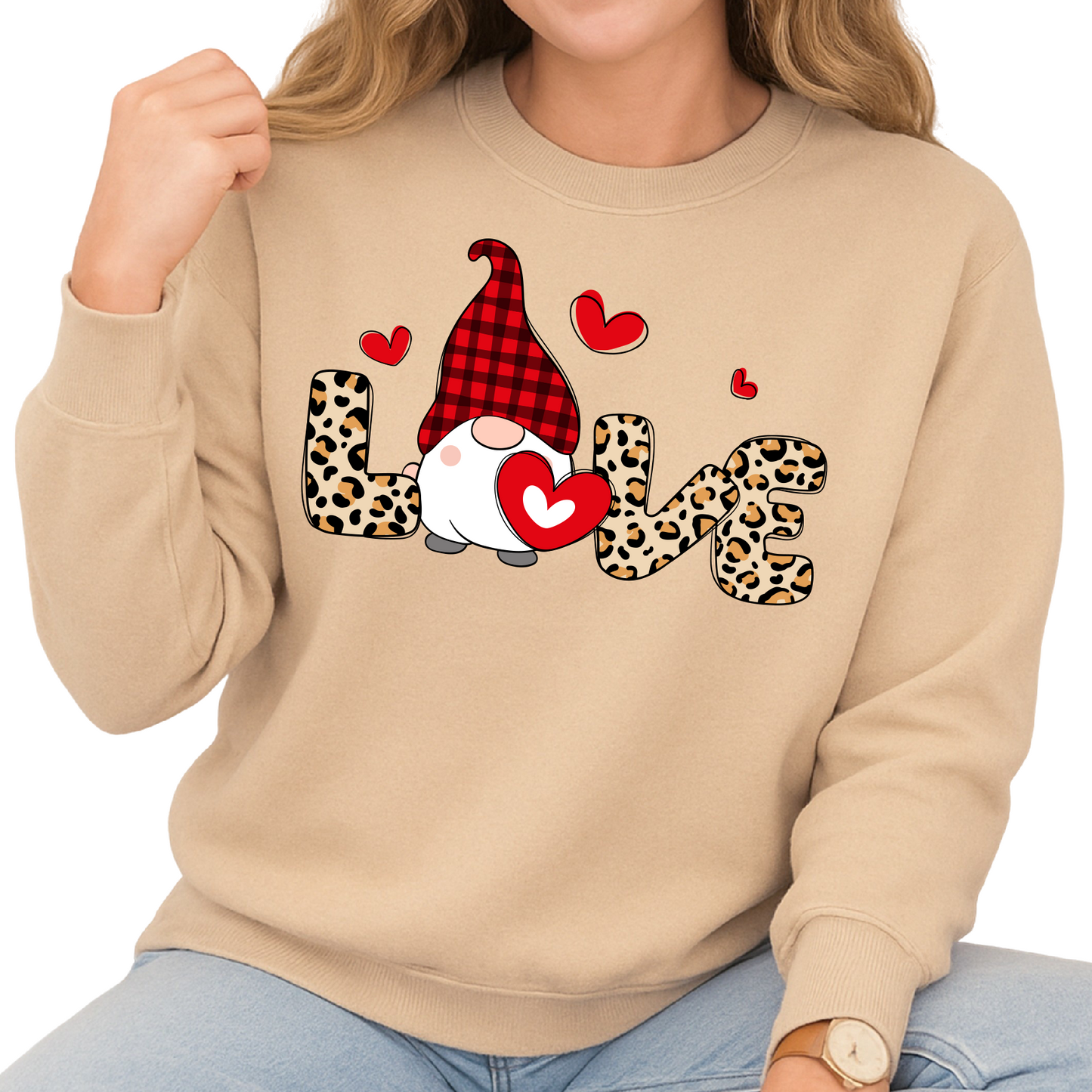 Love Buffalo Plaid Gnome Valentine DTF Ready to Press Transfer - DTF NOVA