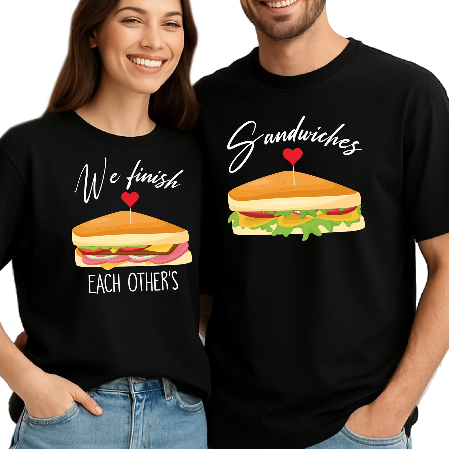 Matching Sandwiches Couple Shirt DTF – We Finish Each Other Ready to Press - DTF NOVA