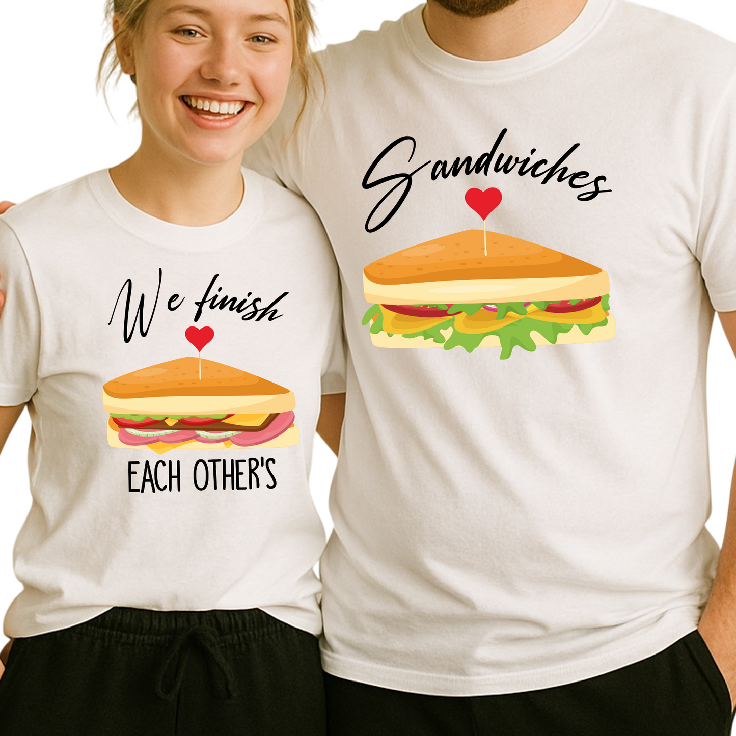 Matching Sandwiches Couple Shirt DTF – We Finish Each Other Ready to Press - DTF NOVA