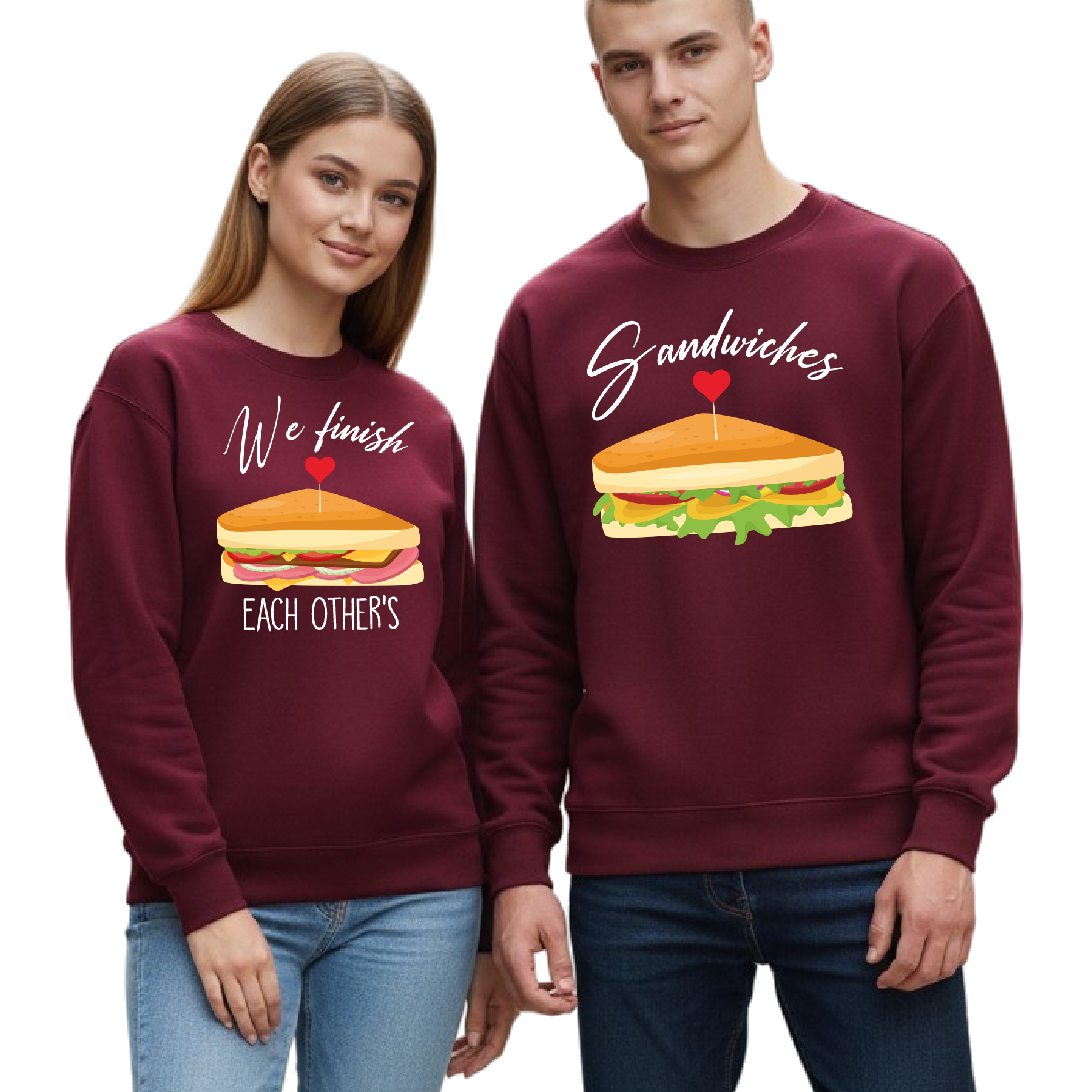 Matching Sandwiches Couple Shirt DTF – We Finish Each Other Ready to Press - DTF NOVA