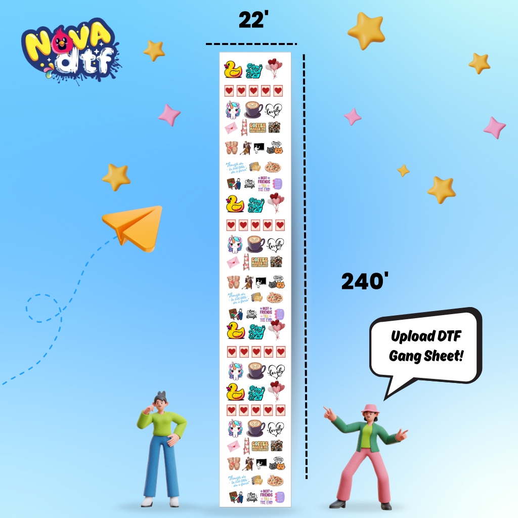 Upload DTF Transfer Gang Sheet