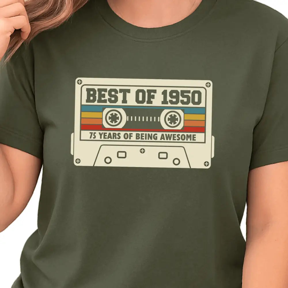 1950 Vintage Cassette 75th Birthday DTF Transfer – Ready to Press Heat Transfers - DTF NOVA