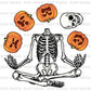 Pumpkin Skeleton DTF Transfer – Halloween Ready to Press Heat Transfer